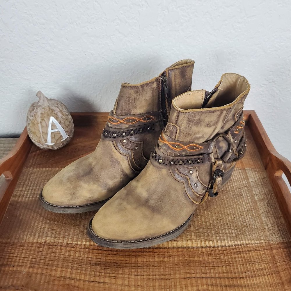 Circle G Women's Cowboy Ankle Boots Brown size 6.5